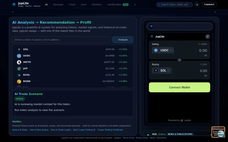 Screenshot of JupLite