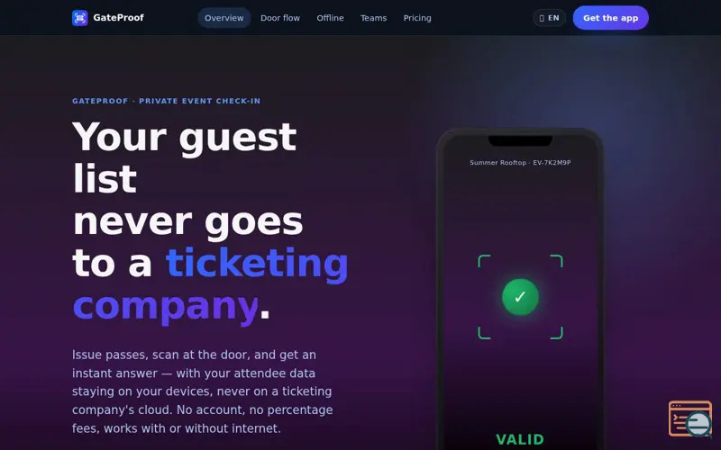 Screenshot of Gateproof