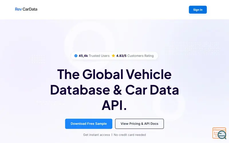 Screenshot of RevCarData Car Database API, a launch using CanvasJS