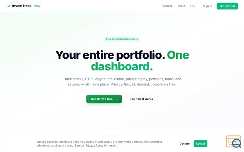 Screenshot of InvestTrack