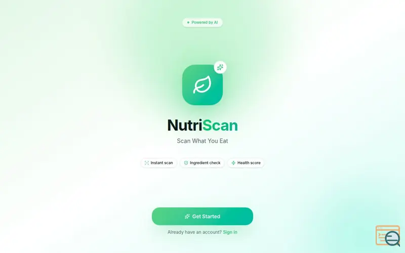 Screenshot of NutriScan AI Health