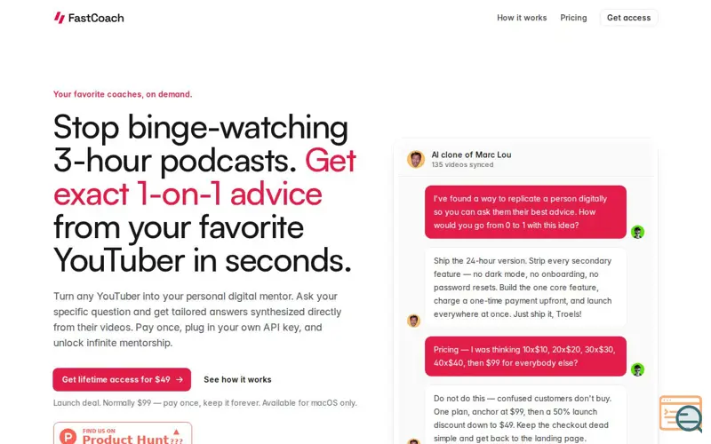 Screenshot of FastCoach