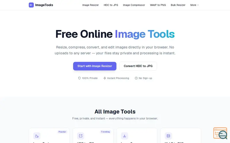 Screenshot of OnlineImageTools, a launch using DNS Owl