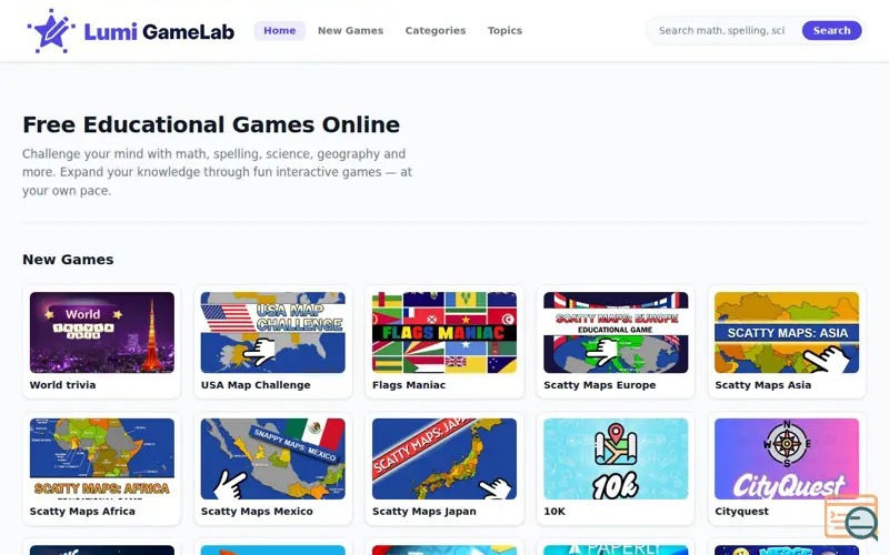 Screenshot of LumiGameLab