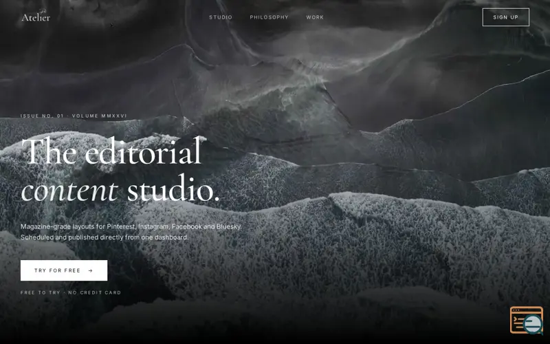 Screenshot of Atelier - The editorial pin studio