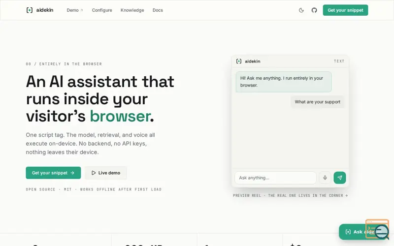 Screenshot of aidekin