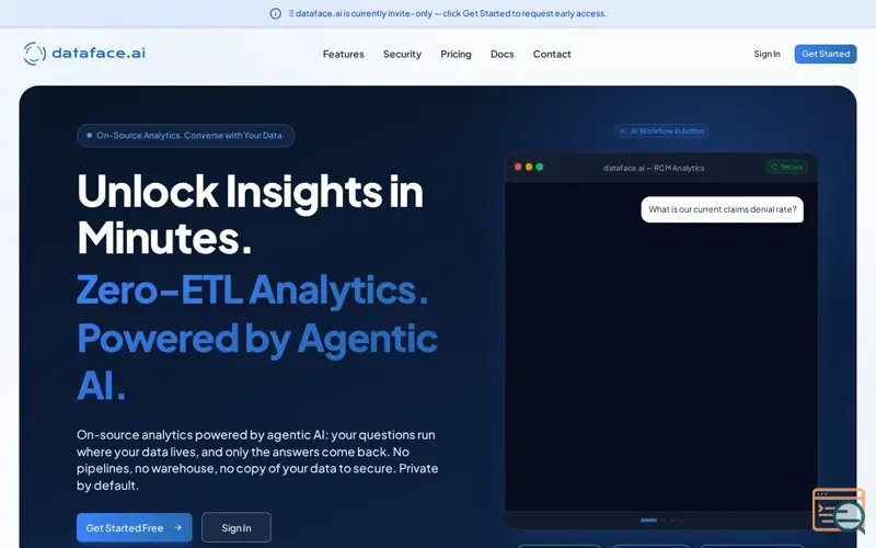 Screenshot of dataface.ai