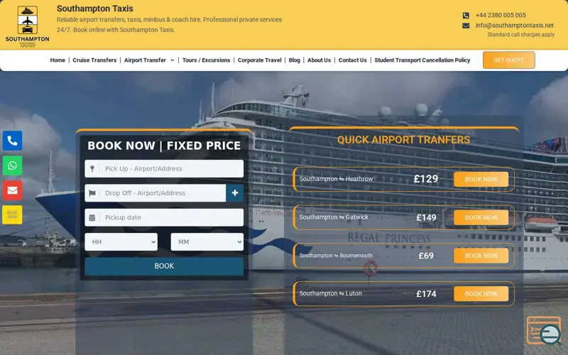 Screenshot of Southampton Taxis