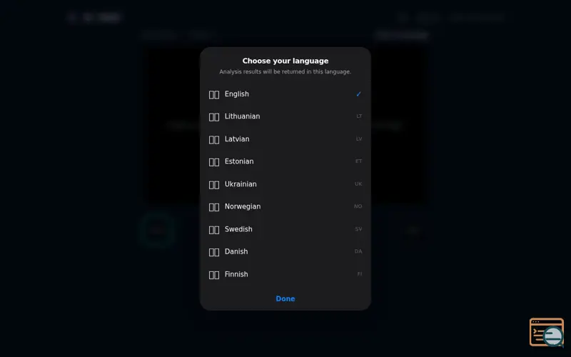 Screenshot of BSproof