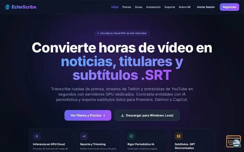 Screenshot of EchoScribe