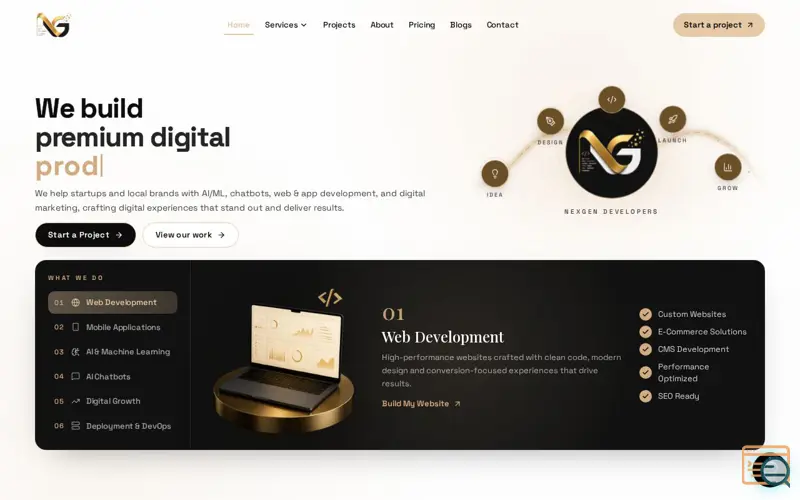 Screenshot of Build, Launch & Grow Your Business | NexGen Developers