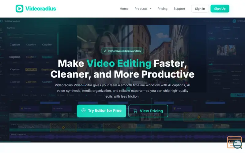 Screenshot of Videoradius Video Editor