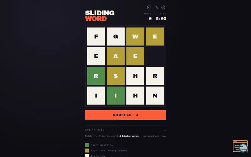 Screenshot of Sliding Word — Daily Word Puzzle Game