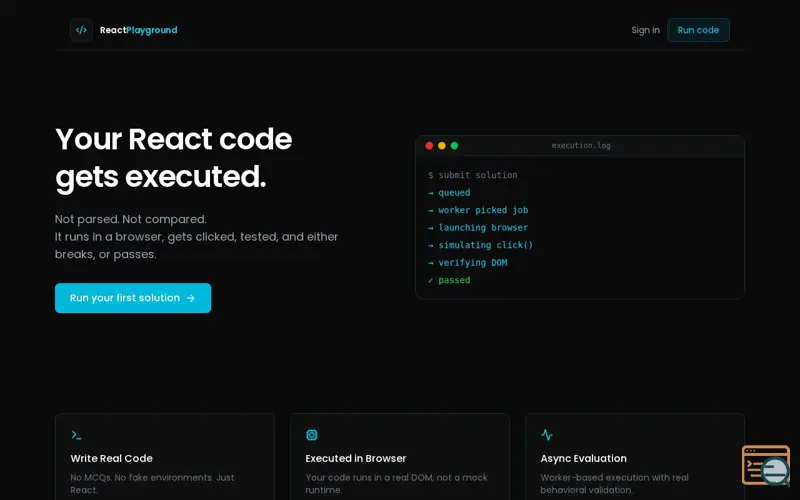 Screenshot of React Playground