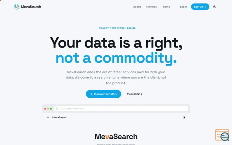 Screenshot of MevaSearch