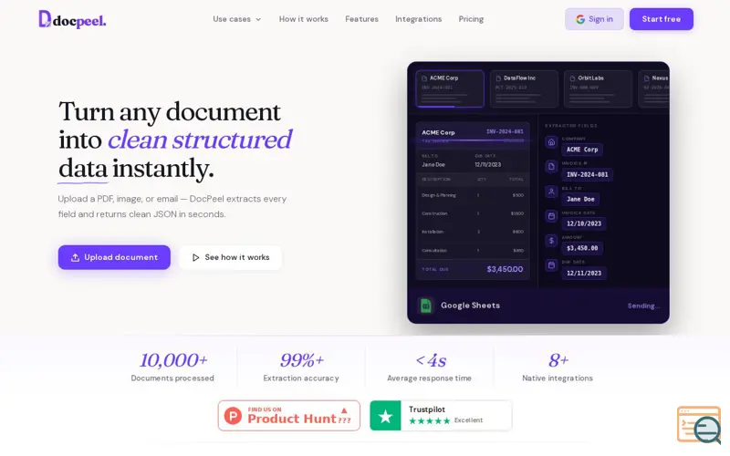 Screenshot of DocPeel