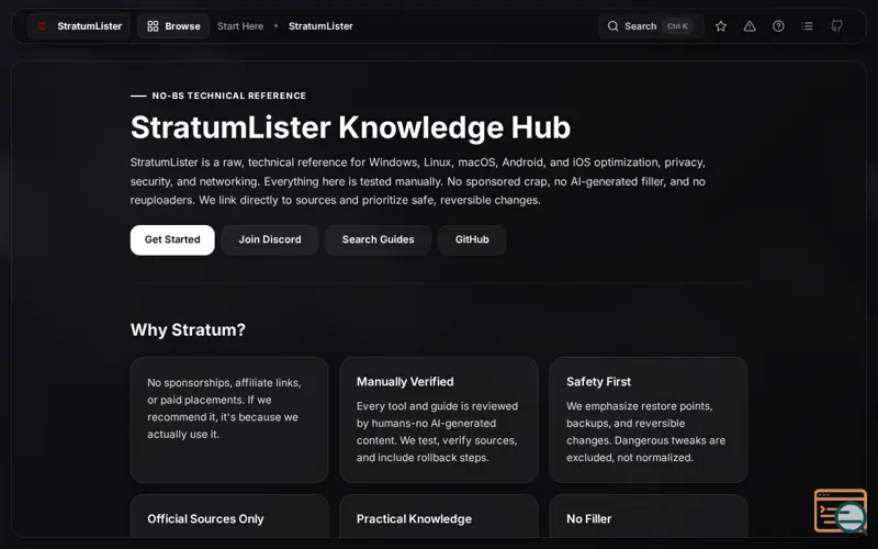 Screenshot of StratumLister