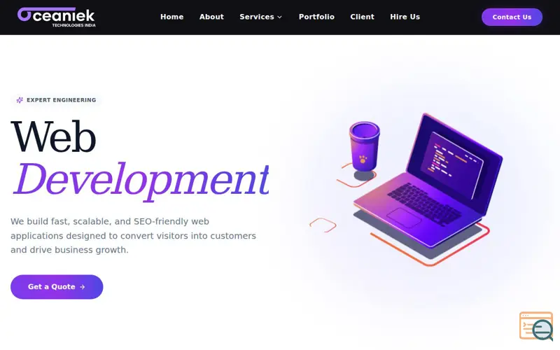 Screenshot of Oceaniek Technologies