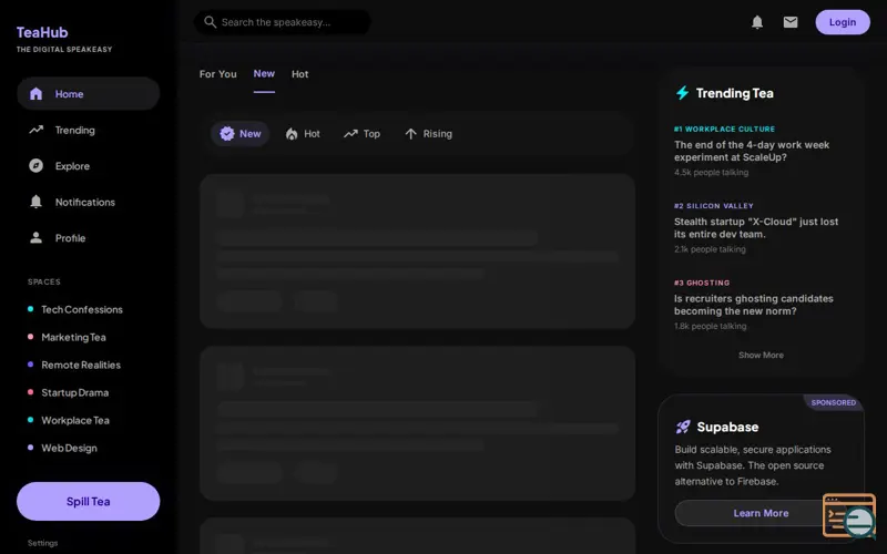 Screenshot of TeaHub