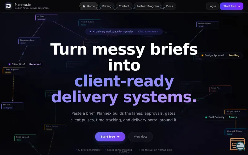 Screenshot of Plannex, Visual Project Canvas