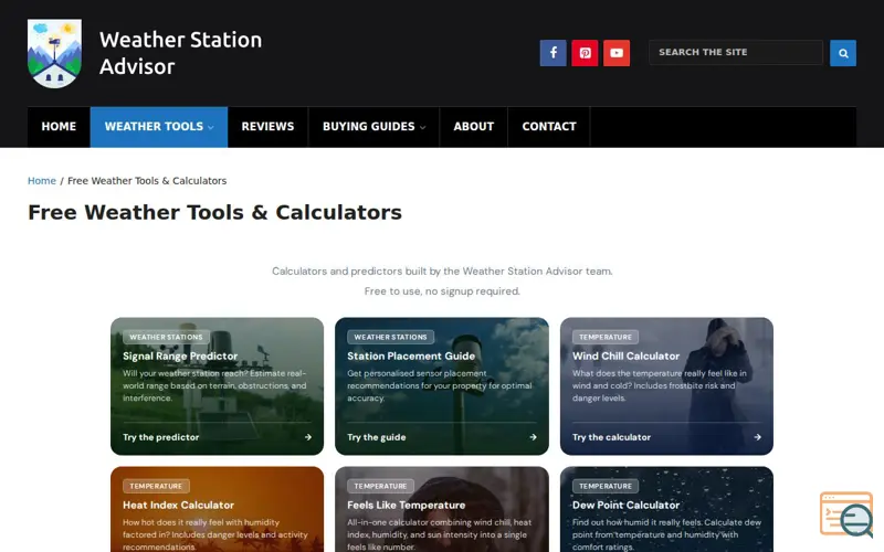 Screenshot of Weather Tool Suite