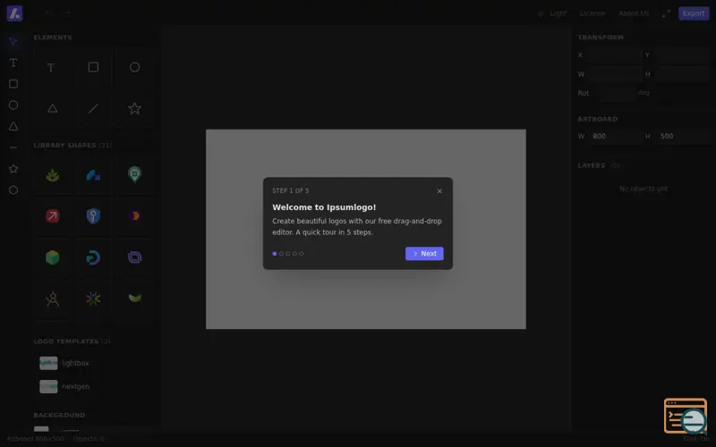 Screenshot of Ipsumlogo — Free Online Logo Editor