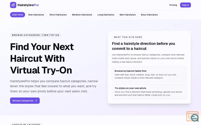Screenshot of HairstylesPro