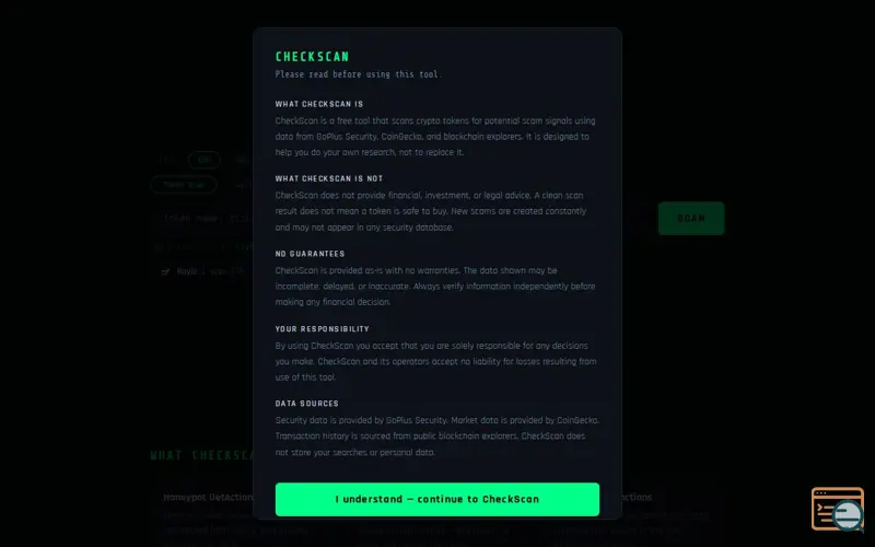 Screenshot of CheckScan 