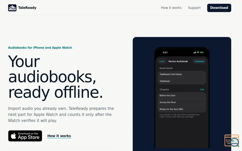 Screenshot of TaleReady — Audiobook Player for iPhone & Apple Watch