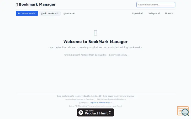 Screenshot of Bookmark Manager