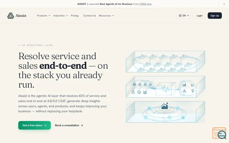 Screenshot of Aissist.io, a launch using Delve