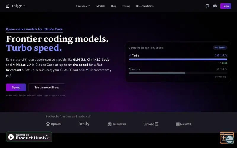 Screenshot of Edgee Turbo Models