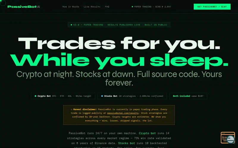 Screenshot of PassiveBot AI