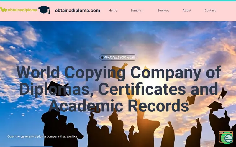 Screenshot of obtainadiploma.com