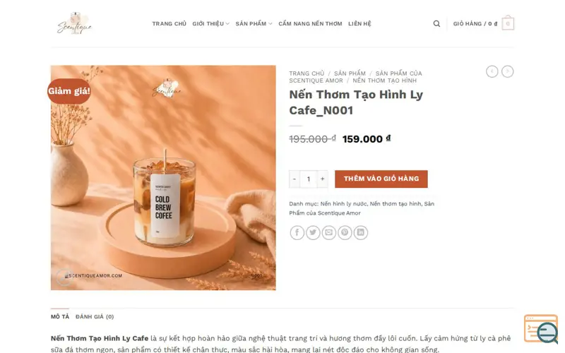 Screenshot of Scentique Amor, a launch using Flatsome
