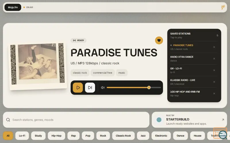 Screenshot of Mojo.fm