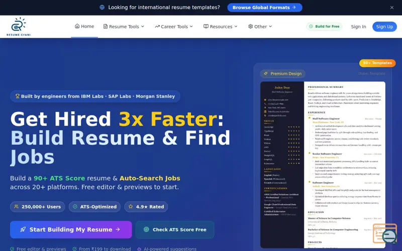 Screenshot of ResumeGyani