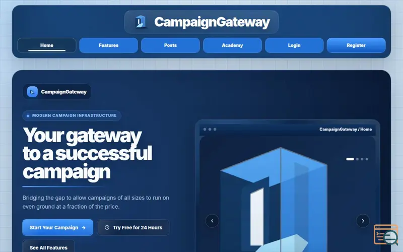 Screenshot of CampaignGateway