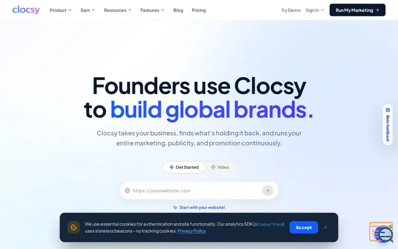 Screenshot of Clocsy