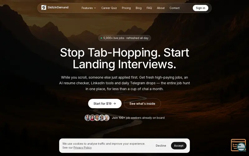 Screenshot of SkillzInDemand