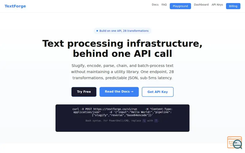 Screenshot of TextForge