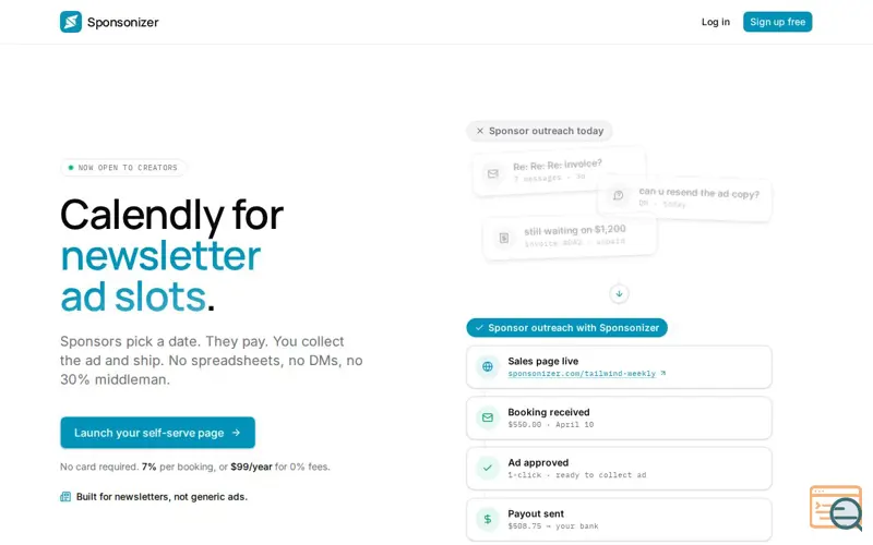 Screenshot of Sponsonizer
