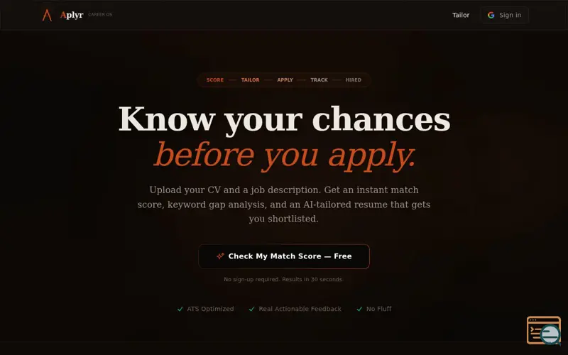 Screenshot of Aplyr