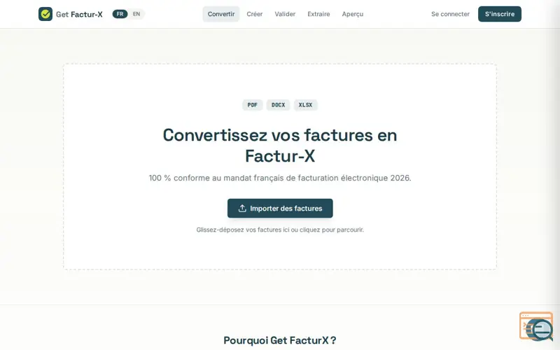 Screenshot of GetFacturX