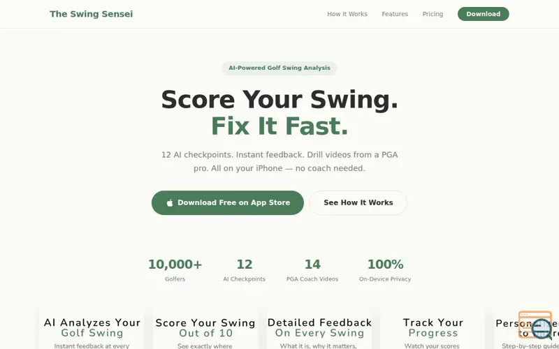 Screenshot of The Swing Sensei