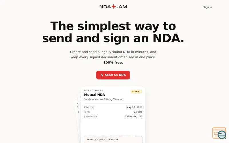 Screenshot of NDA Jam