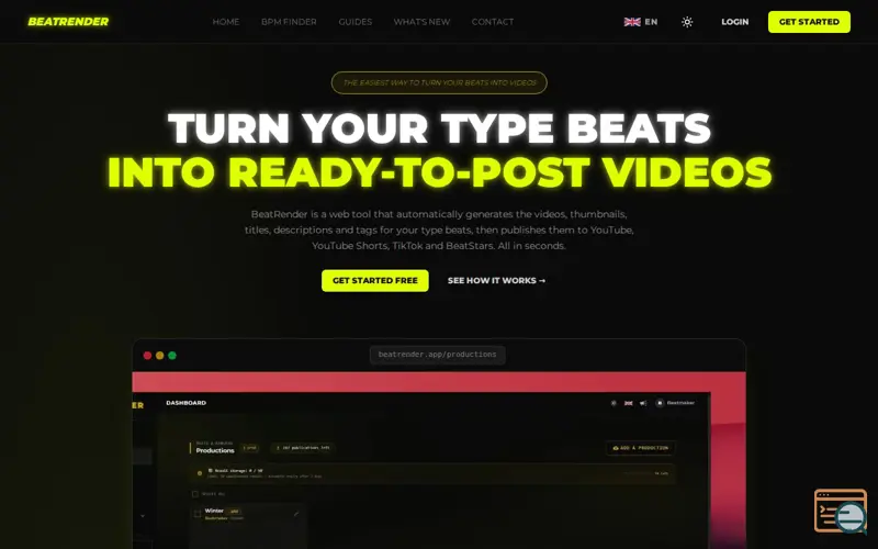 Screenshot of BeatRender