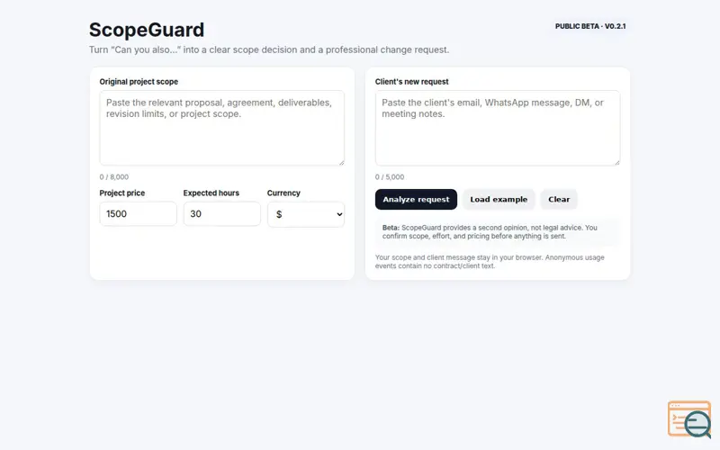 Screenshot of ScopeGuard Beta V0.2.1