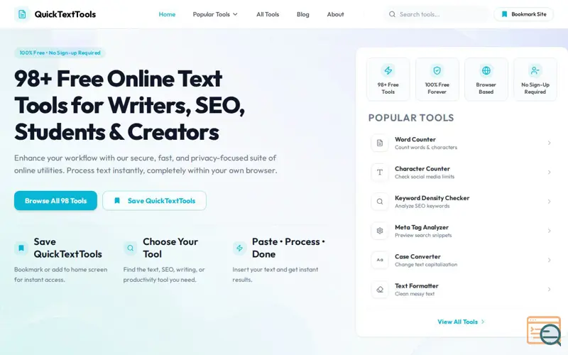 Screenshot of QuickTextTools