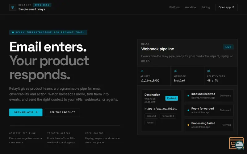Screenshot of RelayIt Open Beta
